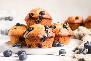Gezonde blauwe bessen muffins